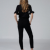 Women organic cotton black pants black t-shirt