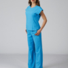 Women organic cotton blue pants blue t-shirt