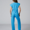 Women organic cotton blue pants blue t-shirt