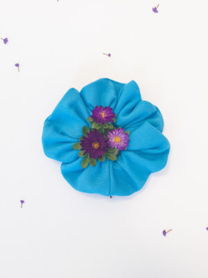 Organic cotton blue color scrunchie