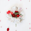 Organic cotton flowers pattern scrunchie with flowers inside