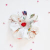 Organic cotton flowers pattern scrunchie with flowers inside