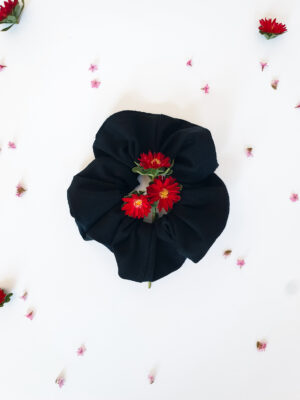 Organic cotton black color scrunchie