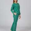 Green organic cotton pajama set long sleeve blouse long pants