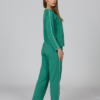 Green organic cotton pajama set long sleeve blouse long pants