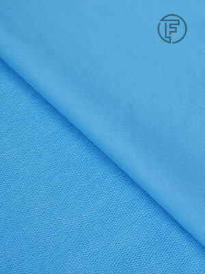 Blue French Terry cotton fabric