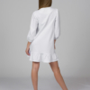 White organic cotton puff sleeve dress midi lenght