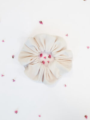 Organic cotton white color scrunchie
