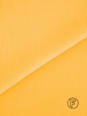 Yellow ribbed fabric organic cotton