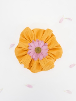 Organic-cotton-scrunchie-yellow-orche-rib-fabric