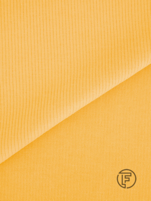 Yellow ribbed fabric organic cotton