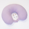 Travel pillow made of organic cotton with hypoallergenic down filling in purple color