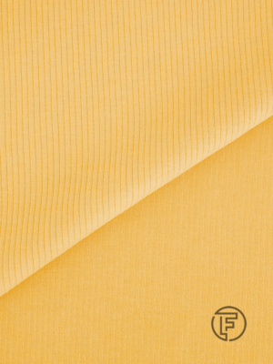 Yellow organic cotton interlock fabric